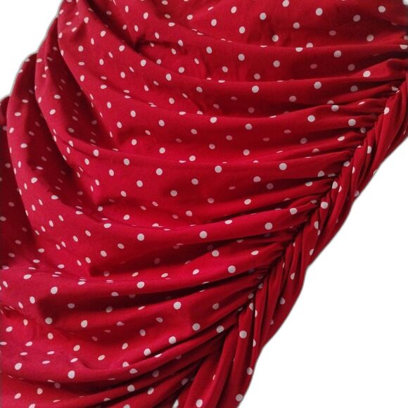 Red Polka Dot Women's Swim Dress - Picture 4 of 12